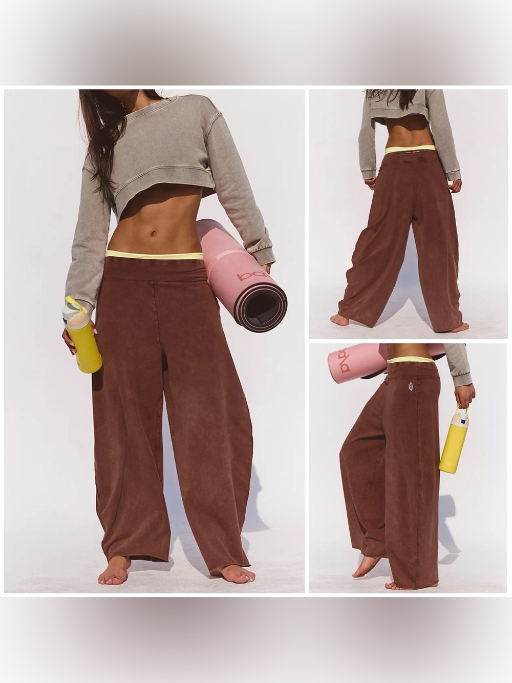 NWOT Free People FP Movement Hot Shot Easy Pants - cocoa brown - XS